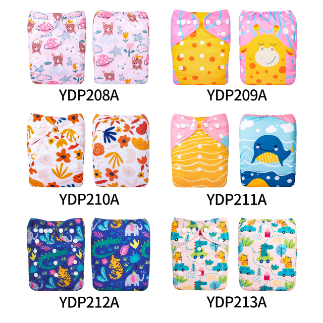 (Multi-packs) 30PCS One Size Positioning Printed Diapers