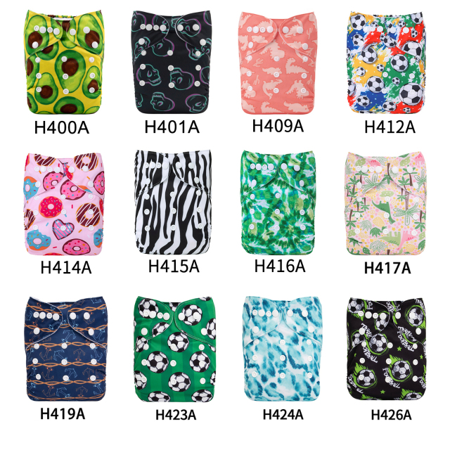(Multi-packs) 10PCS One Size Regular Print Diapers