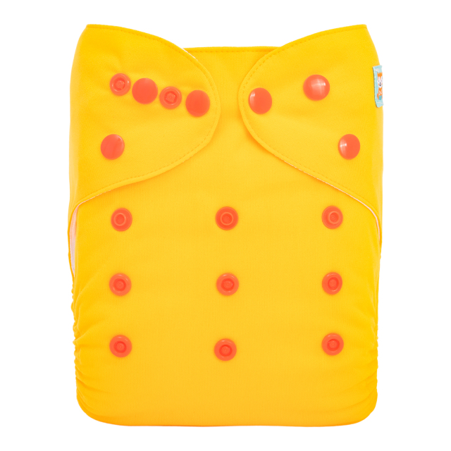 ALVABABY AWJ Lining Cloth Diaper with Tummy Panel for Babies -Yellow(WJT-B01A)