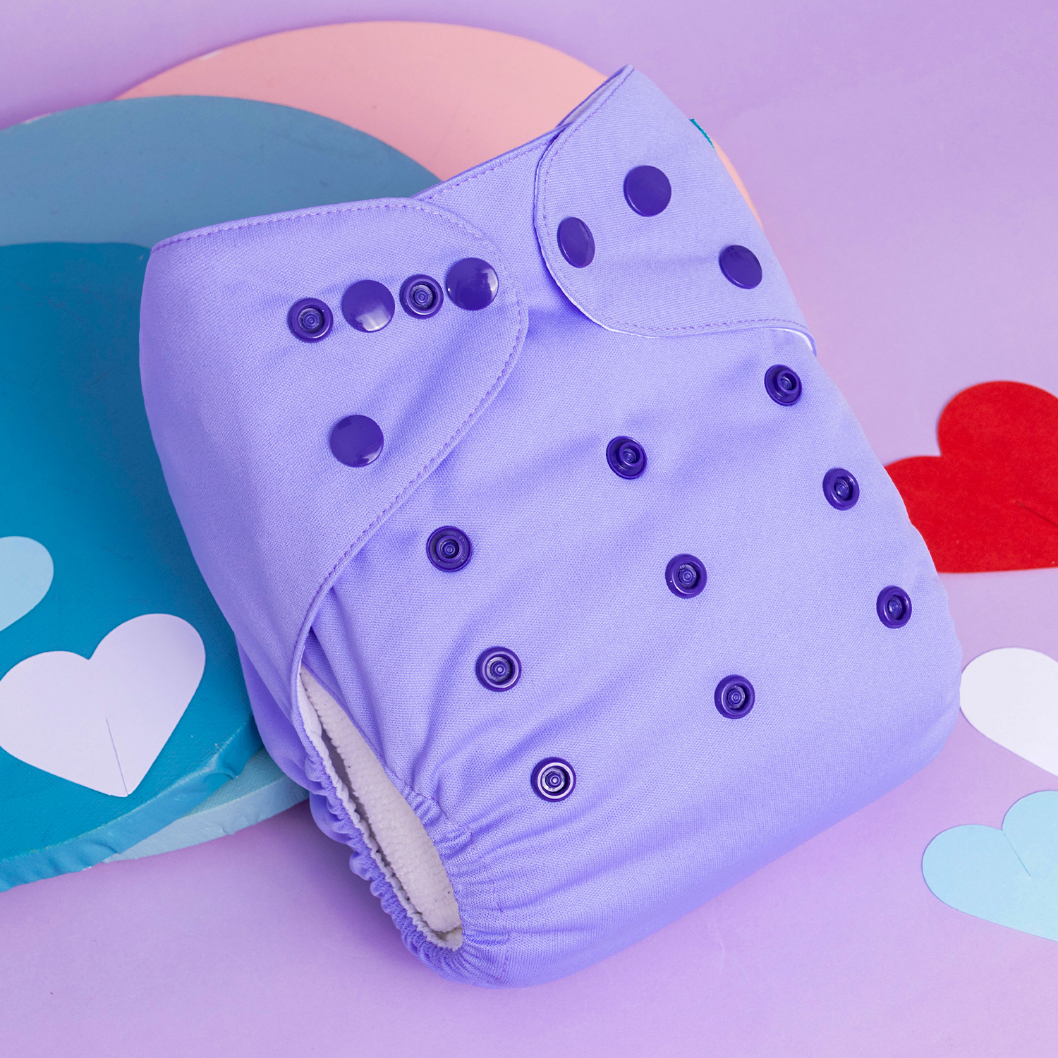 ALVABABY AWJ Lining Cloth Diaper with Tummy Panel for Babies -Purple(WJT-B14A)