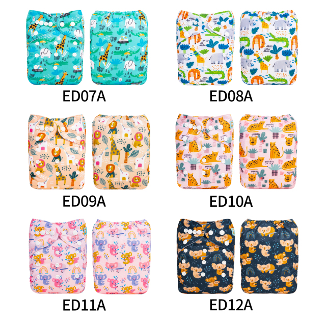 (Multi-packs) 30PCS One Size Positioning Printed Diapers