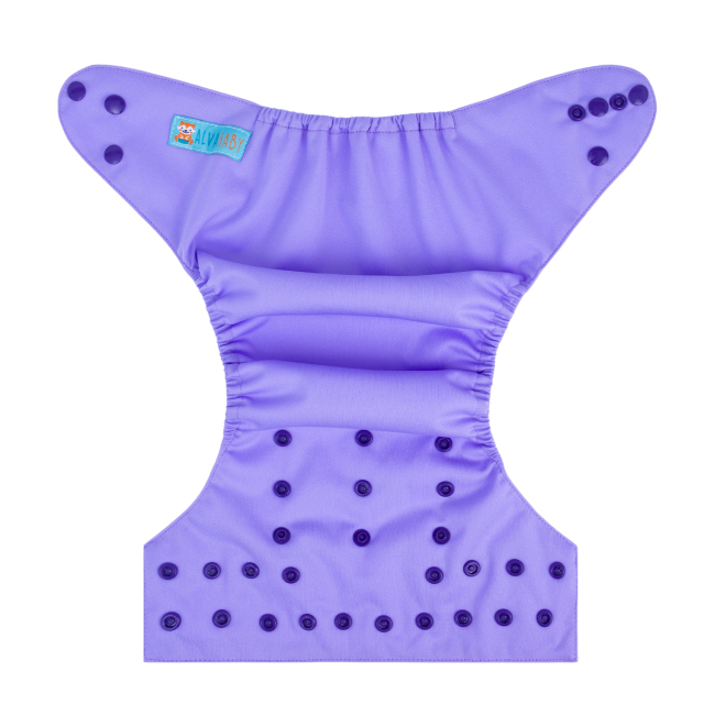 ALVABABY AWJ Lining Cloth Diaper with Tummy Panel for Babies -Purple(WJT-B14A)