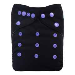 ALVABABY AWJ Lining Cloth Diaper with Tummy Panel for Babies -Black(WJT-B26A)