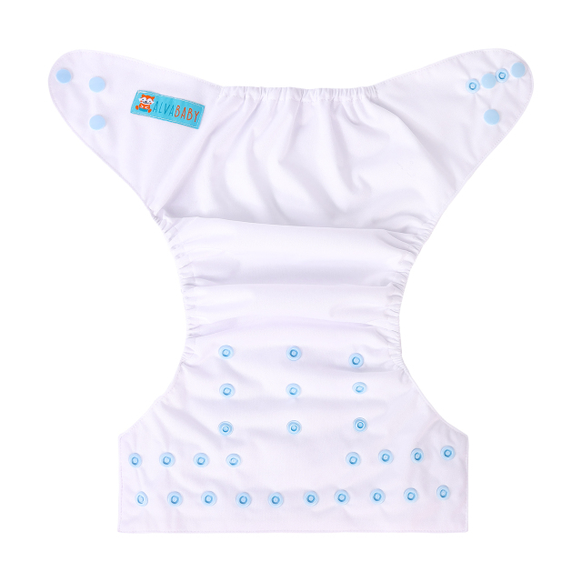 ALVABABY AWJ Lining Cloth Diaper with Tummy Panel for Babies -White(WJT-B09A)