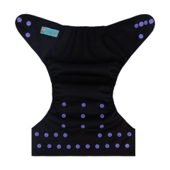 ALVABABY AWJ Lining Cloth Diaper with Tummy Panel for Babies -Black(WJT-B26A)