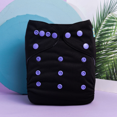 ALVABABY AWJ Lining Cloth Diaper with Tummy Panel for Babies -Black(WJT-B26A)