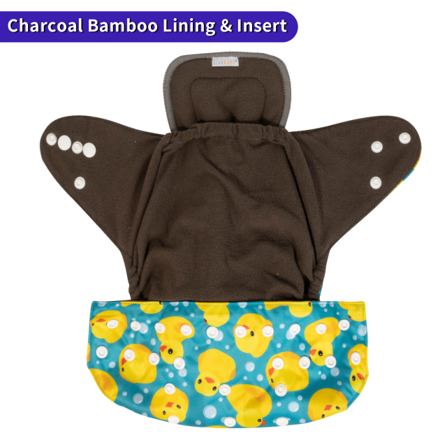 (Multi-Packs) ALVABABY Bamboo Charcoal Diaper with one 4-layer Charcoal Insert