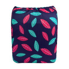 ALVABABY One Size Print Pocket Cloth Diaper-Leaf(H447A)