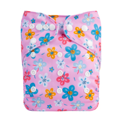 ALVABABY One Size Print Pocket Cloth Diaper-Flowers(H450A)