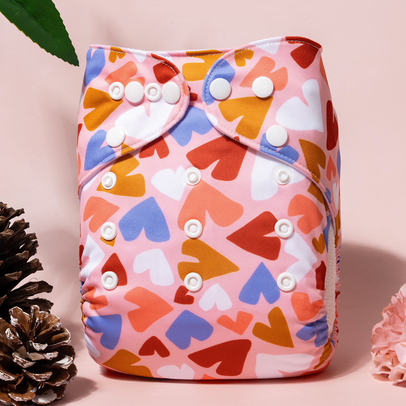 ALVABABY Print Cloth Diaper - One Size Adjustable Washable & Reusable Diaper for Babies and Toddlers (Love, H449A)