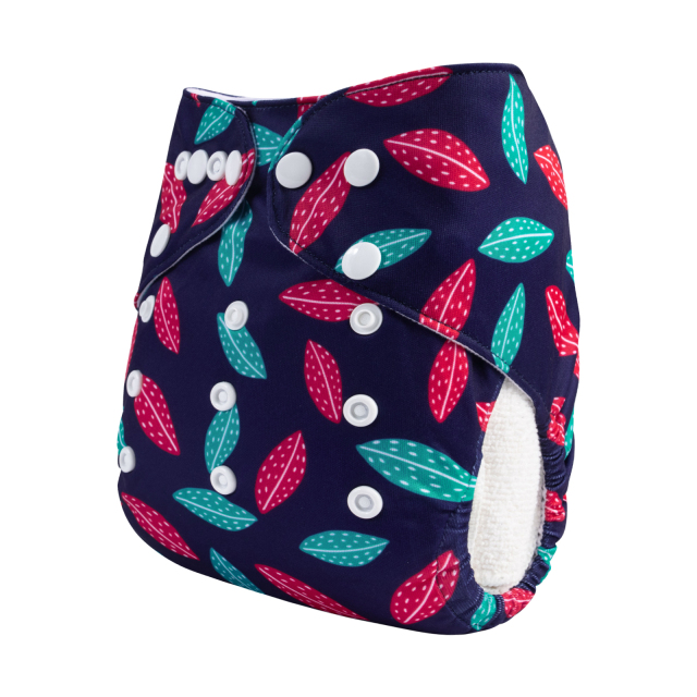 ALVABABY One Size Print Pocket Cloth Diaper-Leaf(H447A)