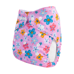 ALVABABY One Size Print Pocket Cloth Diaper-Flowers(H450A)