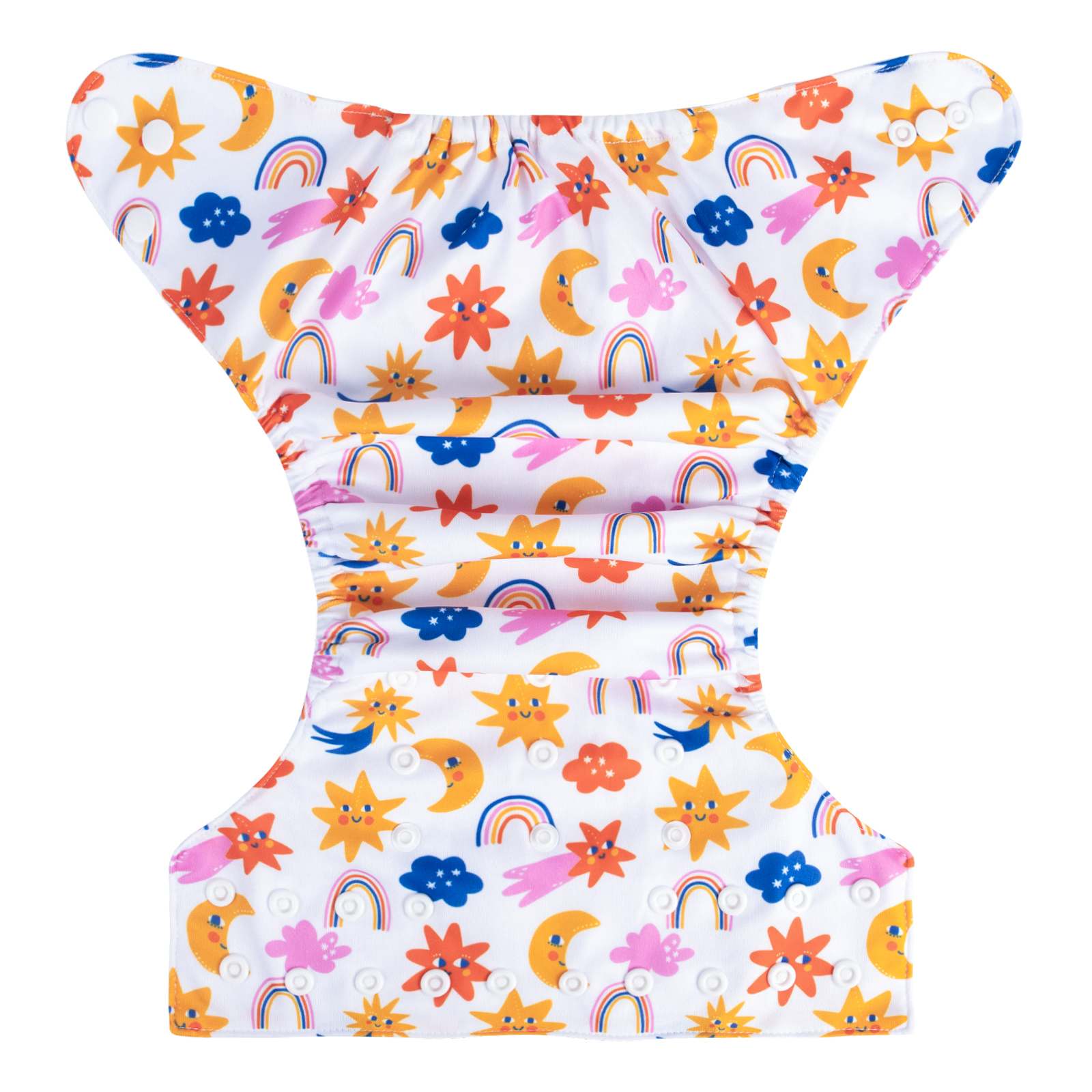 ALVABABY Print Cloth Diaper - One Size Adjustable Washable & Reusable Diaper for Babies and Toddlers (Star and Moon, H445A)