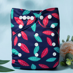 ALVABABY One Size Print Pocket Cloth Diaper-Leaf(H447A)