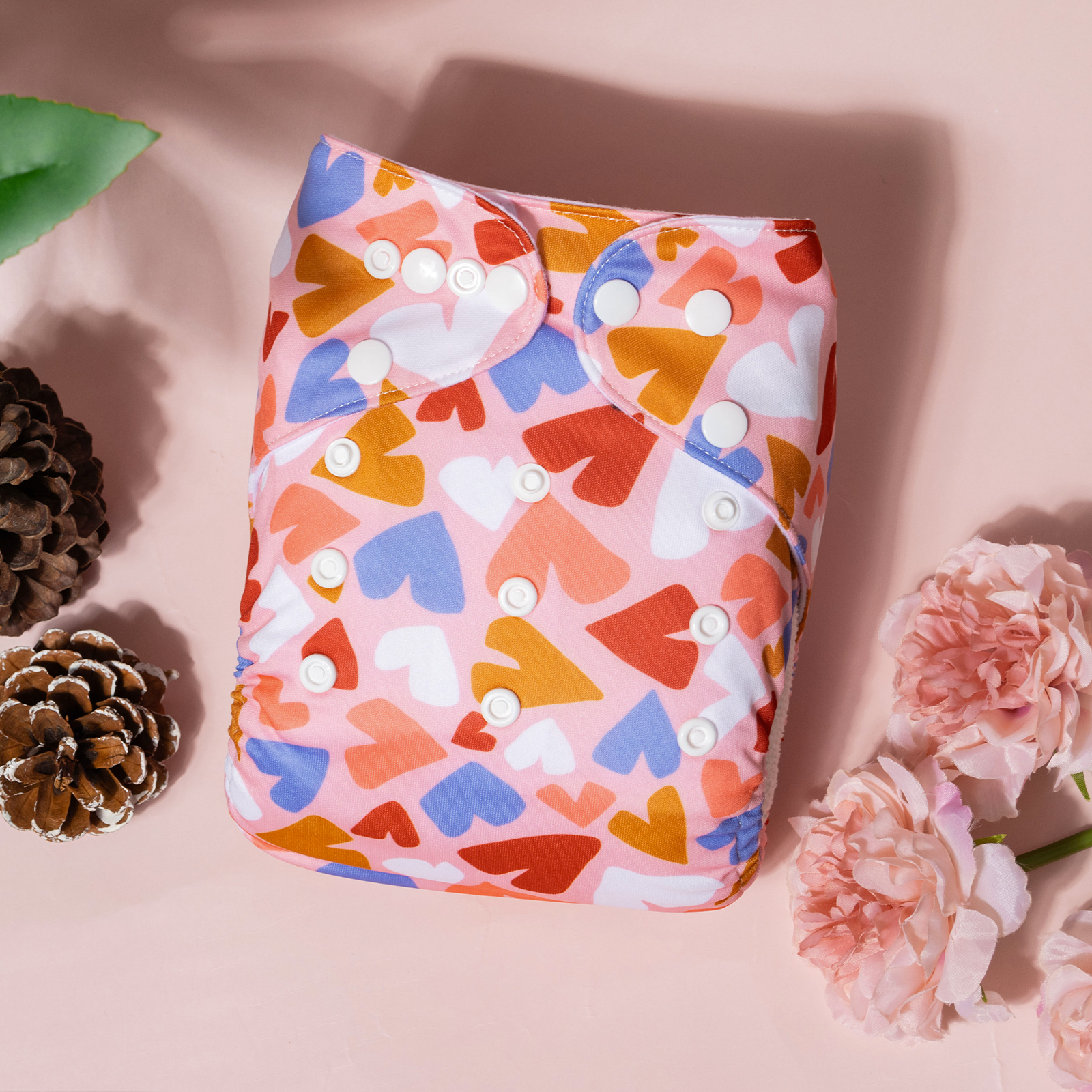 ALVABABY Print Cloth Diaper - One Size Adjustable Washable & Reusable Diaper for Babies and Toddlers (Love, H449A)