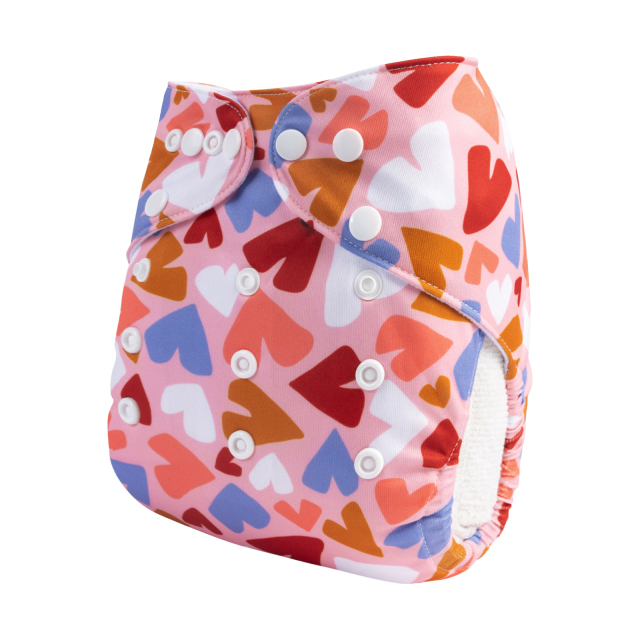 ALVABABY One Size Print Pocket Cloth Diaper-Love(H449A)