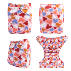 ALVABABY One Size Print Pocket Cloth Diaper-Love(H449A)