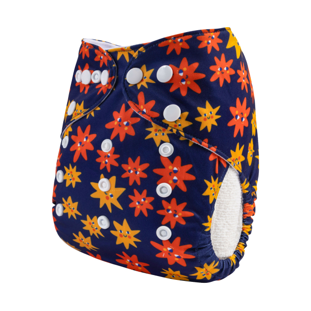 ALVABABY One Size Print Pocket Cloth Diaper-Stars(H448A)