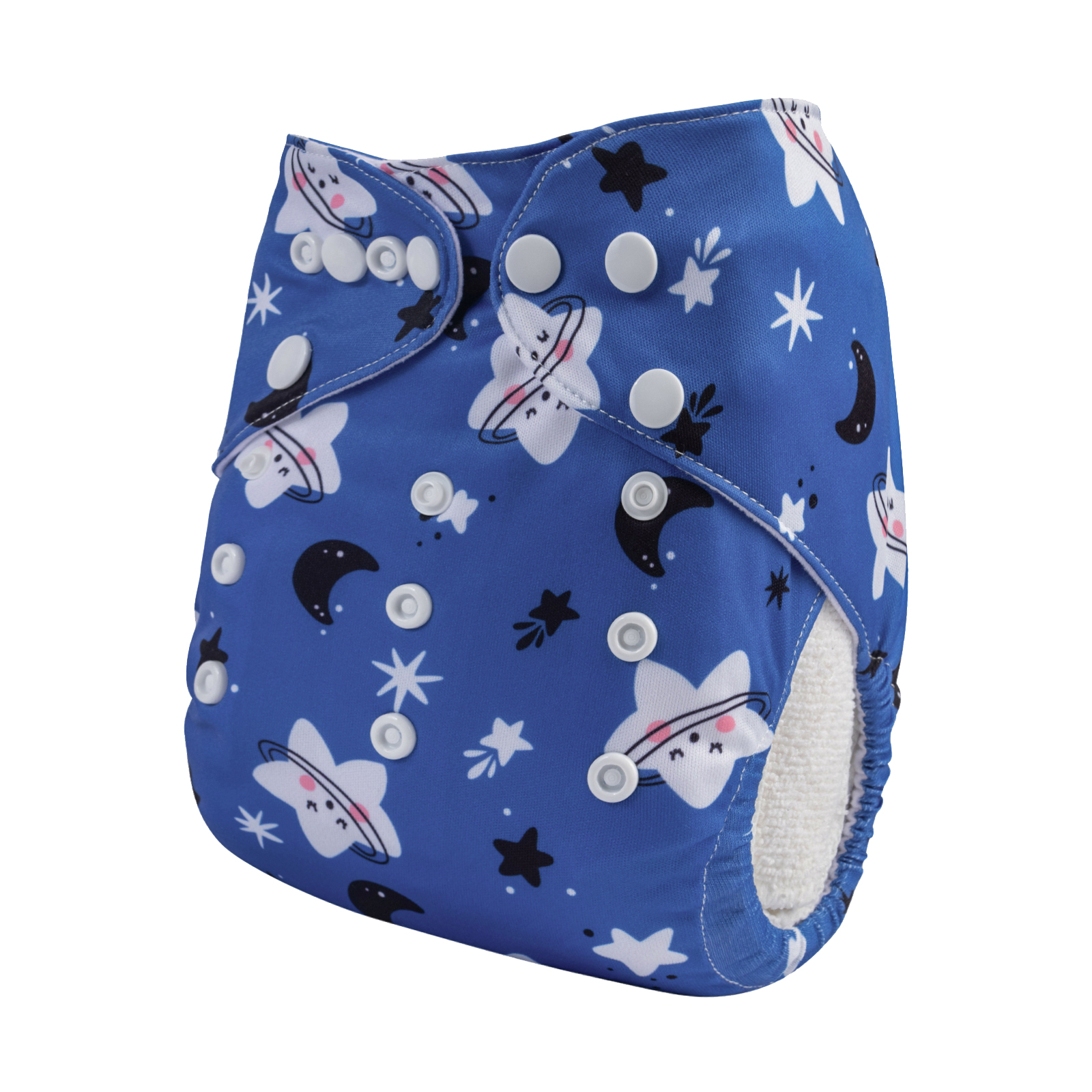 ALVABABY Print Cloth Diaper - One Size Adjustable Washable & Reusable Diaper for Babies and Toddlers (Star and Moon, H446A)