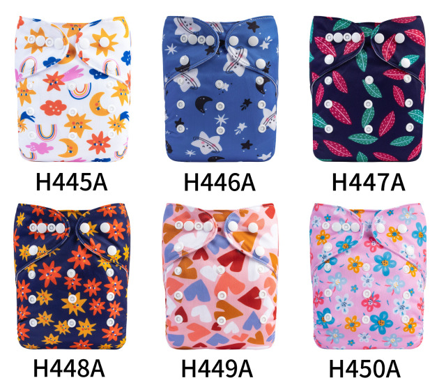 (Multi-packs) 10PCS One Size Regular Print Diapers