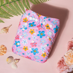 ALVABABY One Size Print Pocket Cloth Diaper-Flowers(H450A)