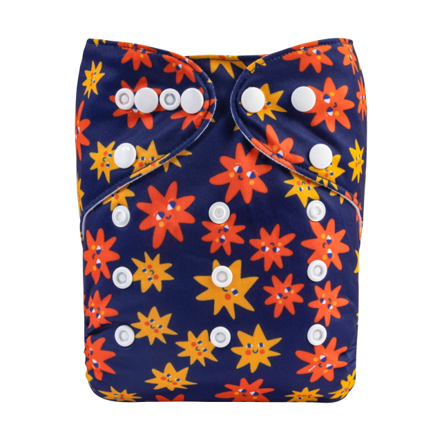 ALVABABY One Size Print Pocket Cloth Diaper-Stars(H448A)