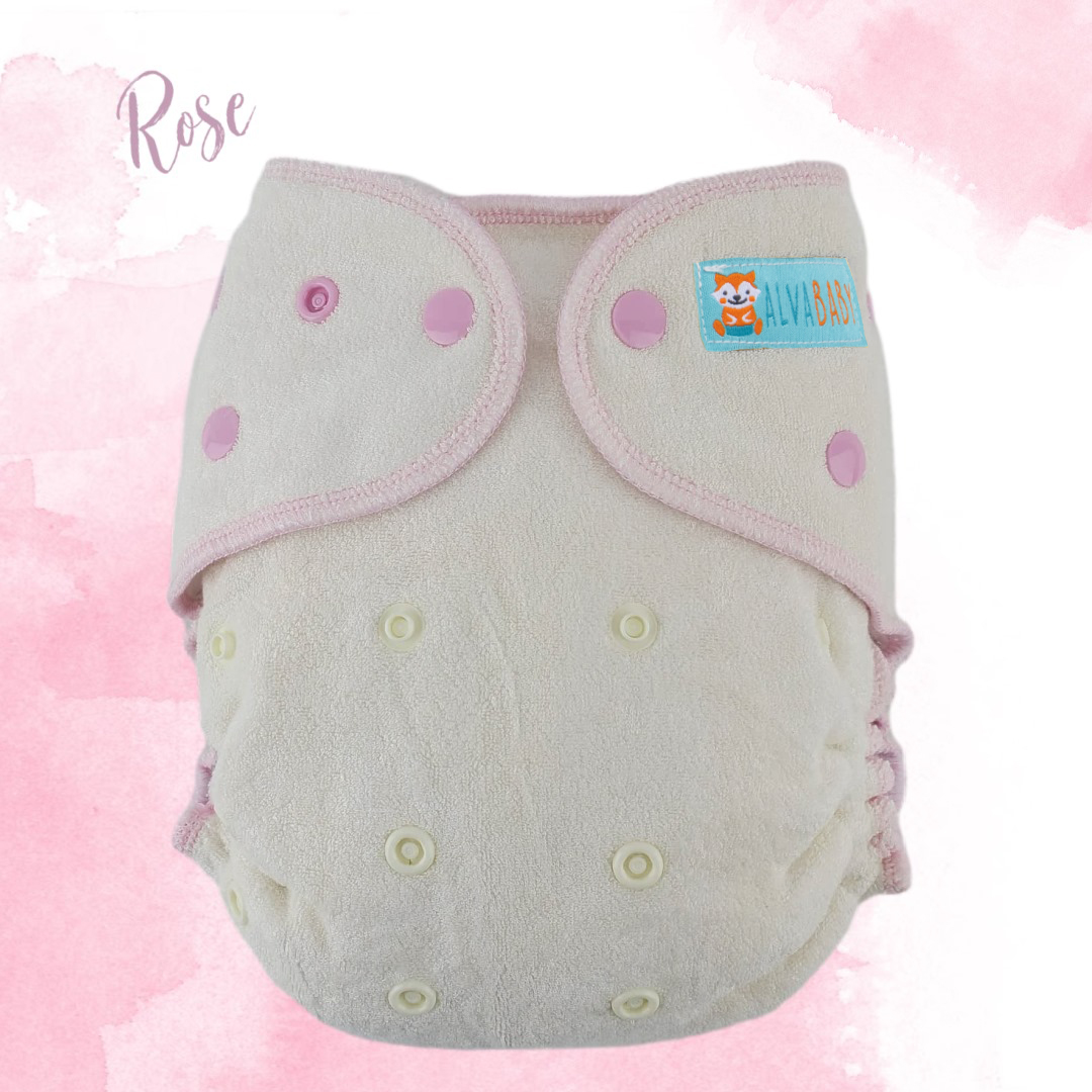 ALVABABY 2.0 Bamboo Fitted Diaper AWJ Lining with Pocket Ideal