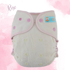 ALVABABY 2.0 Bamboo Fitted Diaper AWJ Lining with Pocket Ideal Baby Reusable Cloth Diapers Choice for Heavy Wetters Pink(FT03)