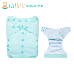 ALVABABY Big size AWJ Lining Cloth Diaper with Tummy Panel for Babies with microfiber insert (ZWJT-B02A)