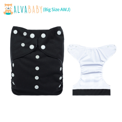 ALVABABY Big size AWJ Lining Cloth Diaper with Tummy Panel for Babies with microfiber insert (ZWJT-B26A)