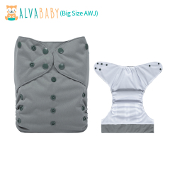 ALVABABY Big size AWJ Lining Cloth Diaper with Tummy Panel for Babies with microfiber insert (ZWJT-B29A)