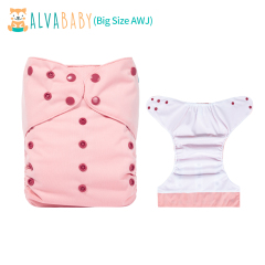 ALVABABY Big size AWJ Lining Cloth Diaper with Tummy Panel for Babies with microfiber insert (ZWJT-B19A)