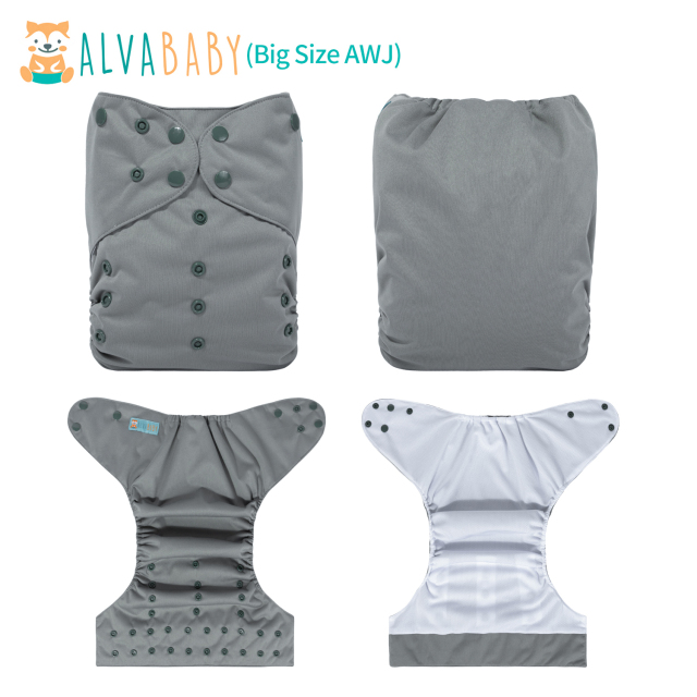 ALVABABY Big size AWJ Lining Cloth Diaper with Tummy Panel for Babies -(ZWJT-B29A)