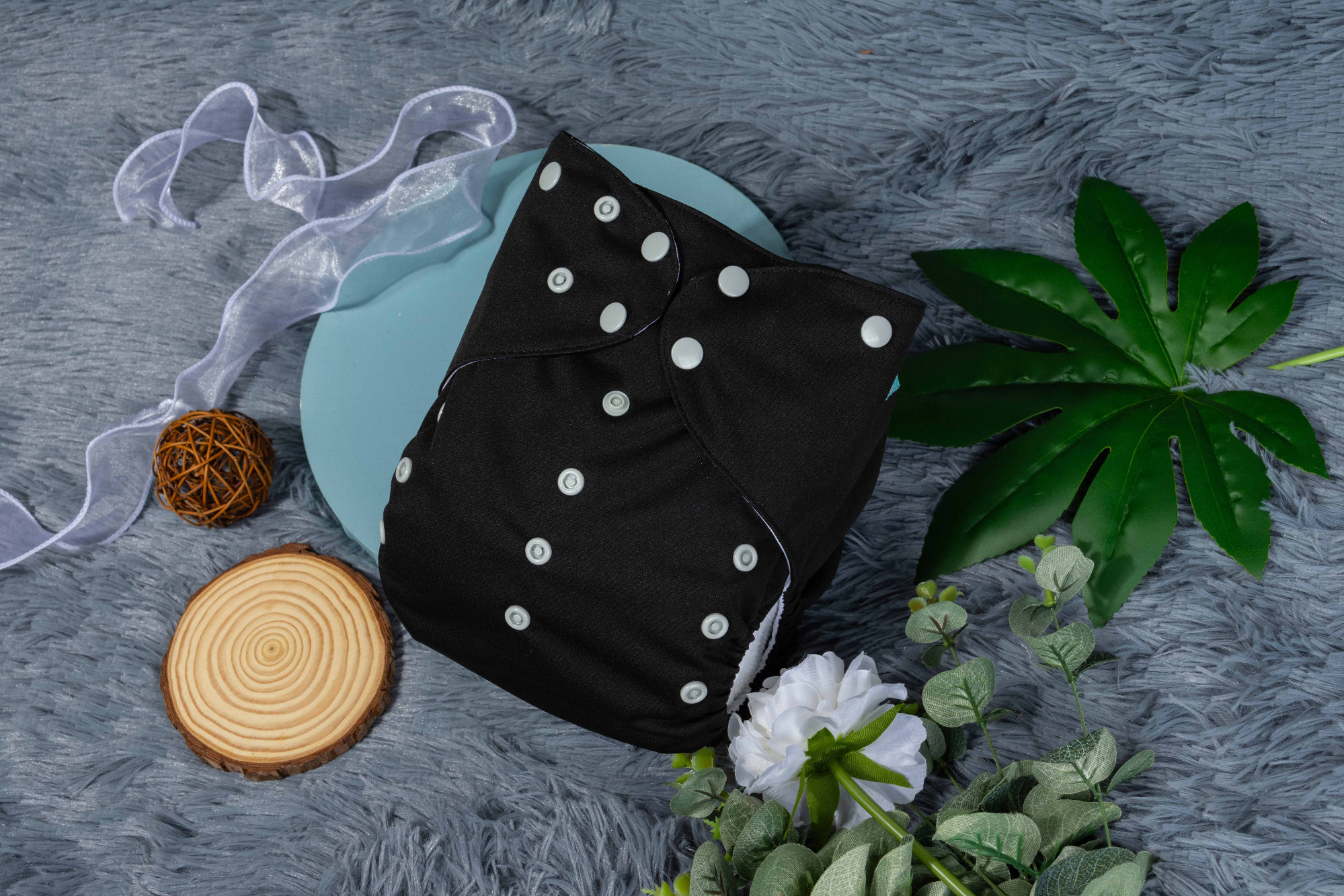 Big Size Cloth Diaper with AWJ Lining & Tummy Panel | Breathable & Ideal for Sensitive Skin (Black, ZWJT-B26A)