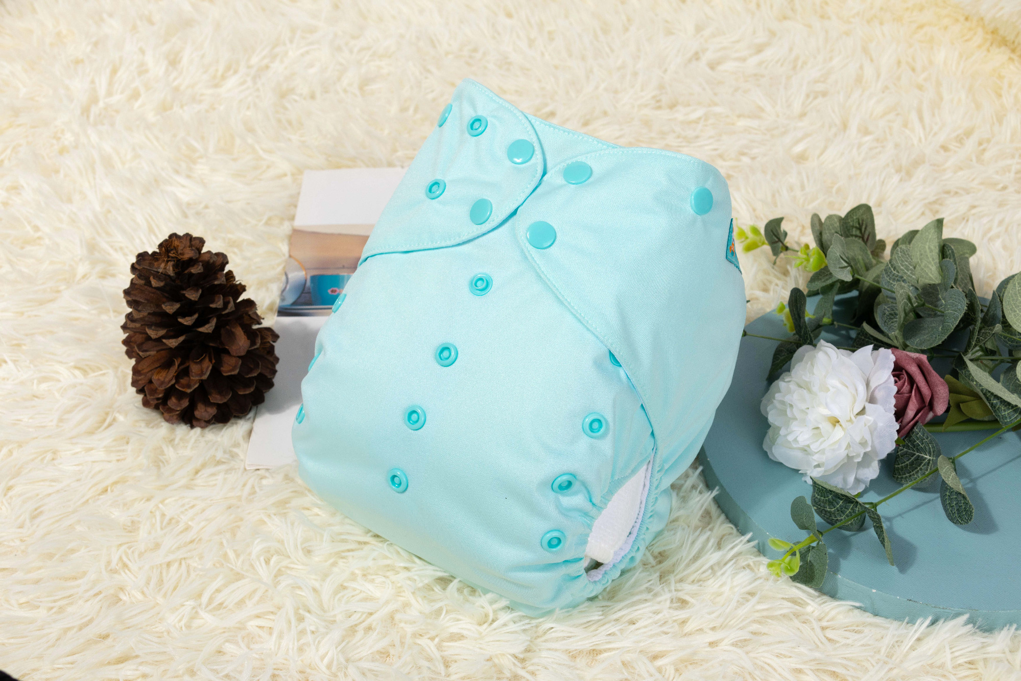 Big Size Cloth Diaper with AWJ Lining & Tummy Panel | Breathable & Ideal for Sensitive Skin (Blue, ZWJT-B02A)