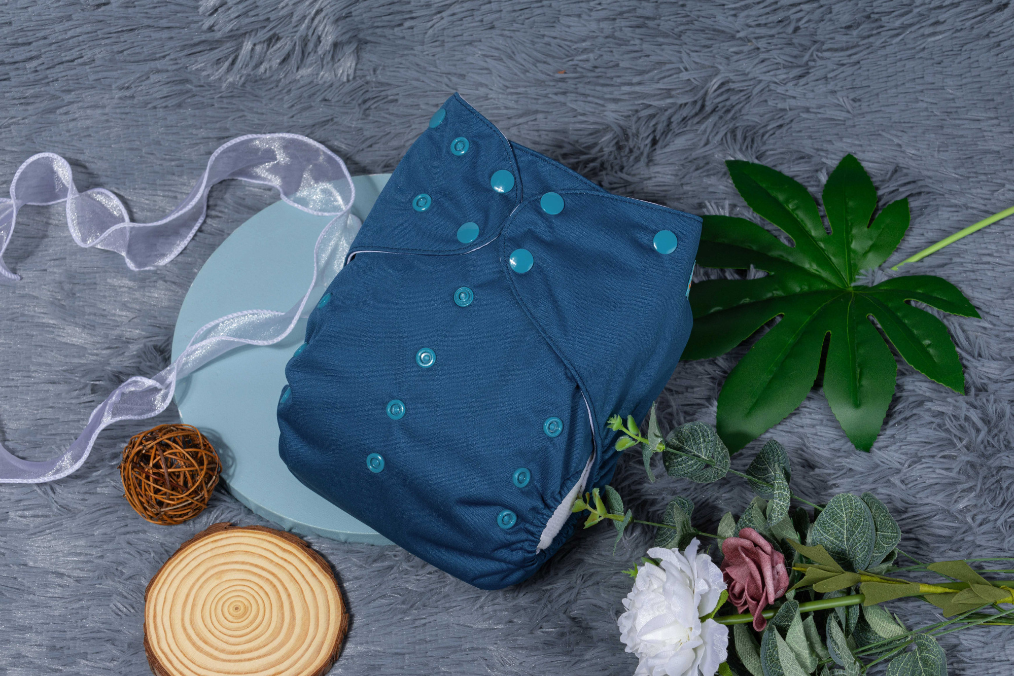 Big Size Cloth Diaper with AWJ Lining & Tummy Panel | Breathable & Ideal for Sensitive Skin (Navy Blue,ZWJT-B38A)