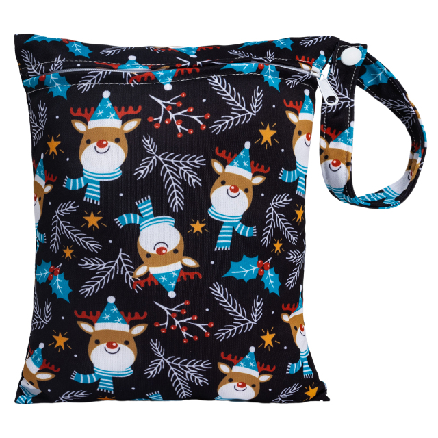 (All patterns)ALVABABY Wet Bag with Single Pocket Medium Size 20x25CM