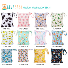 (All patterns) 20x25CM Medium Wet Bag Multi-use Cloth Bag with Single Pocket