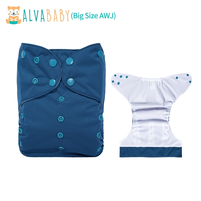 （All Patterns) ALVABABY Big size AWJ Lining Cloth Diaper with Tummy Panel for Babies