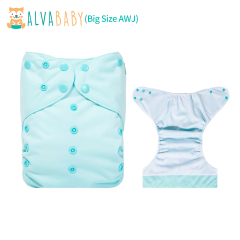 （All Patterns) ALVABABY Big size AWJ Lining Cloth Diaper with Tummy Panel for Babies