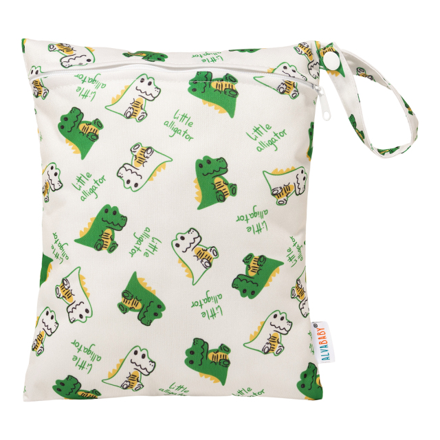 (All patterns)ALVABABY Wet Bag with Single Pocket Medium Size 20x25CM