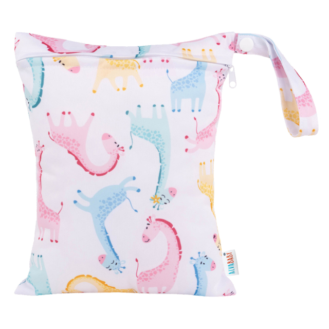 (All patterns)ALVABABY Wet Bag with Single Pocket Medium Size 20x25CM