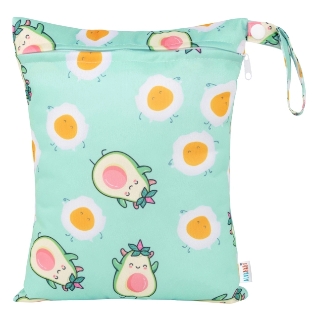 (All patterns)ALVABABY Wet Bag with Single Pocket Medium Size 20x25CM