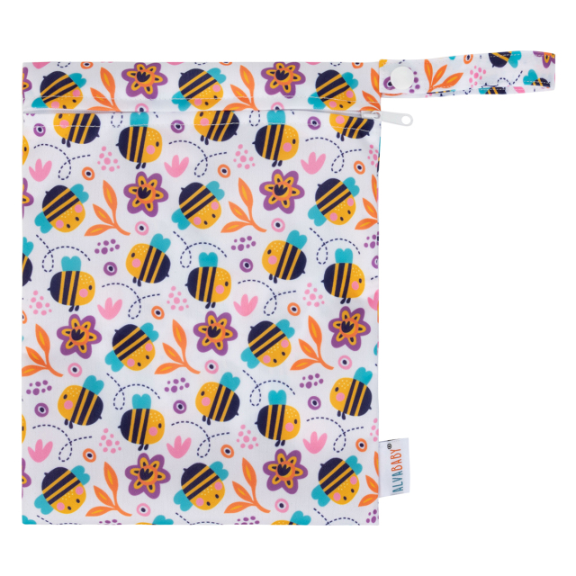 (All patterns)ALVABABY Wet Bag with Single Pocket Medium Size 20x25CM