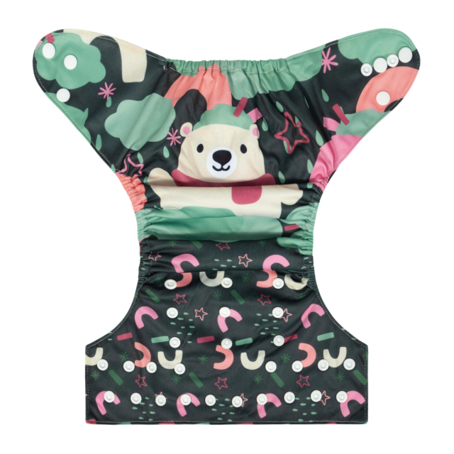 ALVABABY One Size Positioning Printed Cloth Diaper-Bear(YDP223A)
