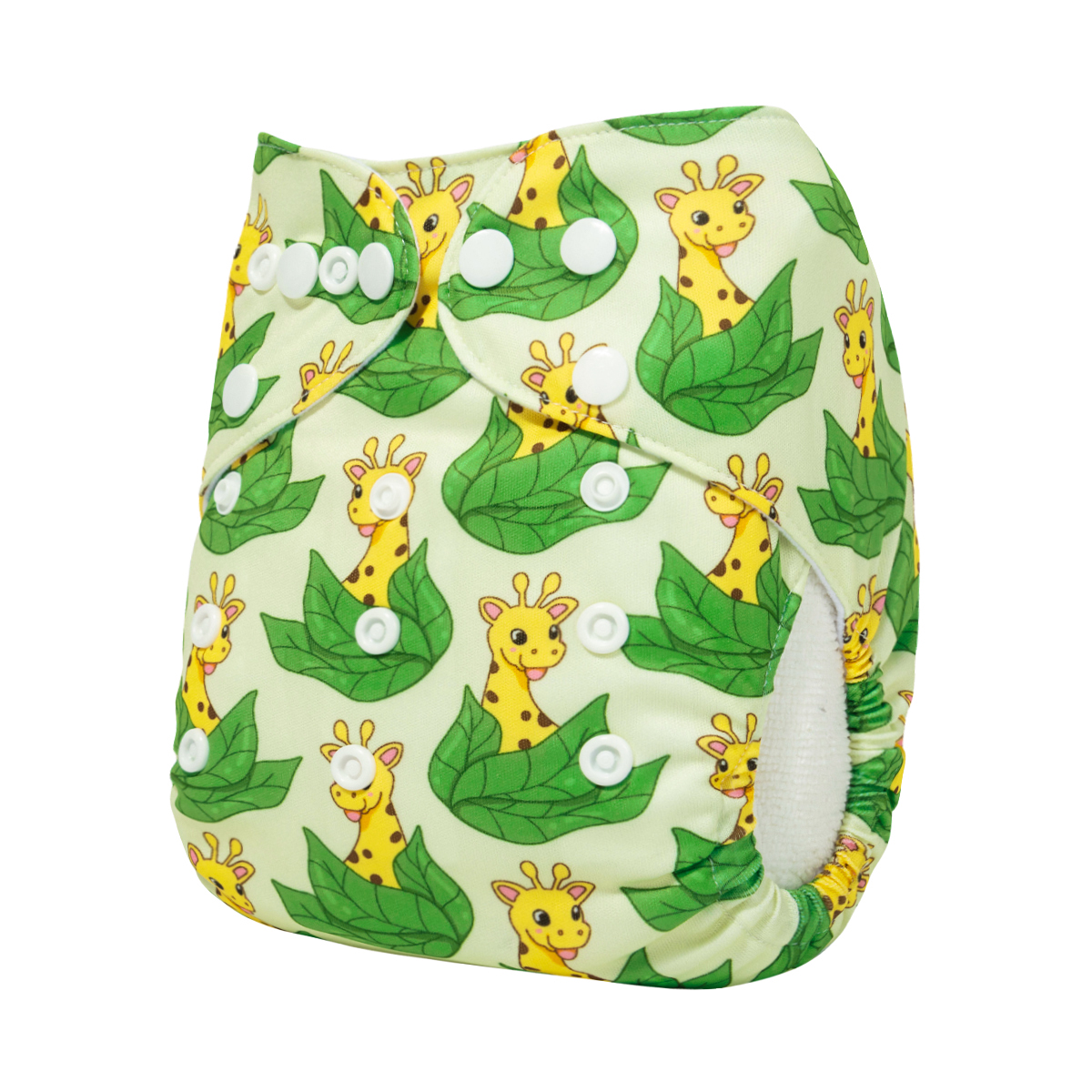ALVABABY Positioning Cloth Diaper - One Size Adjustable Washable & Reusable Diaper for Babies and Toddlers (Giraffe, YDP220A)
