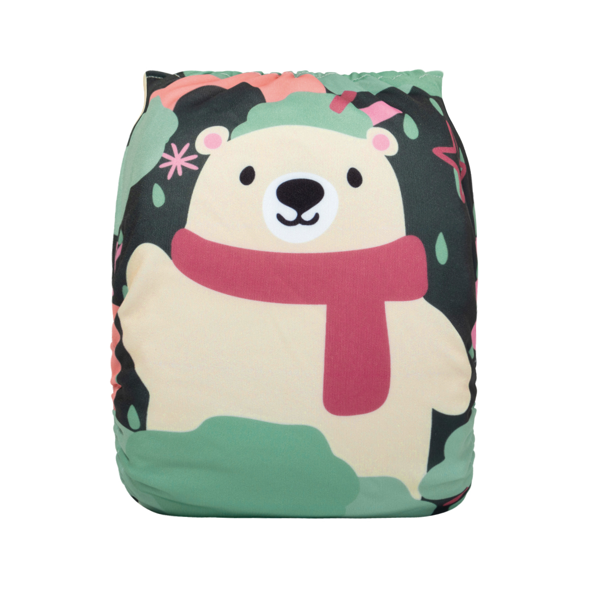 ALVABABY Positioning Cloth Diaper - One Size Adjustable Washable & Reusable Diaper for Babies and Toddlers (Bear, YDP223A)