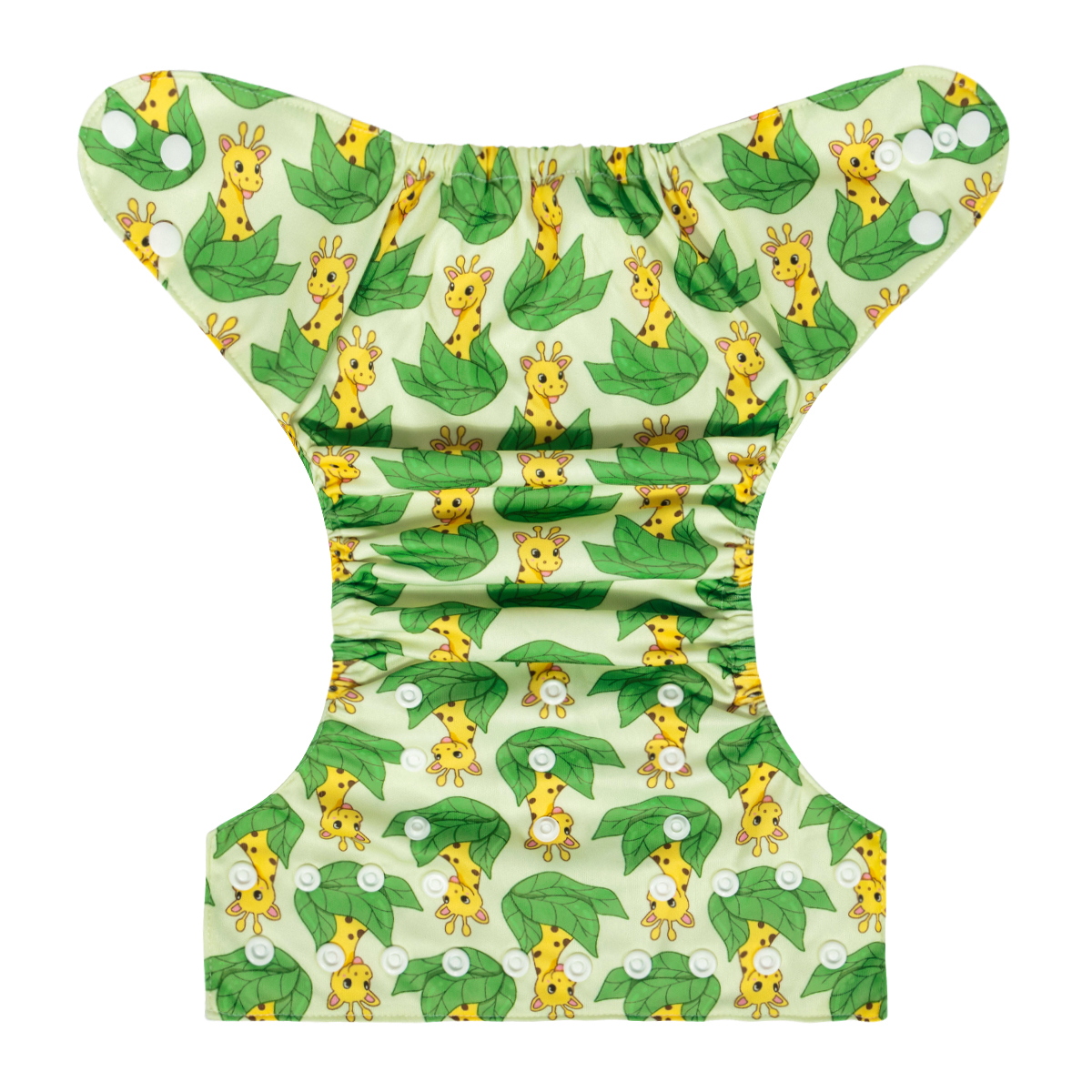 ALVABABY Positioning Cloth Diaper - One Size Adjustable Washable & Reusable Diaper for Babies and Toddlers (Giraffe, YDP220A)