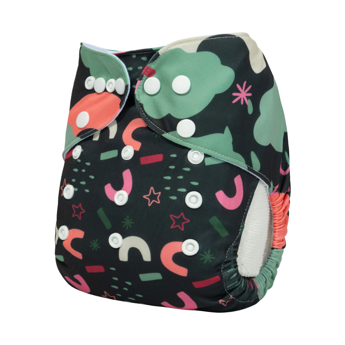 ALVABABY Positioning Cloth Diaper - One Size Adjustable Washable & Reusable Diaper for Babies and Toddlers (Bear, YDP223A)