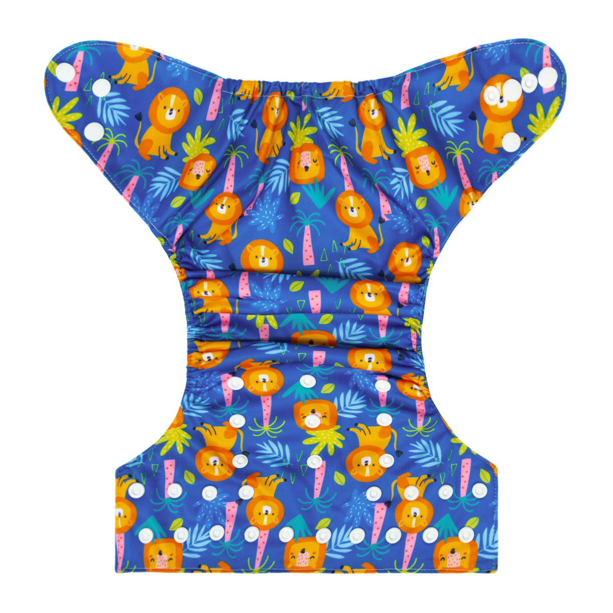 ALVABABY Positioning Cloth Diaper - One Size Adjustable Washable & Reusable Diaper for Babies and Toddlers (Lion, YDP219A)